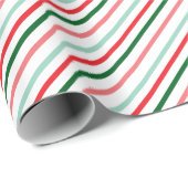Kleurrijk Christmas Stripe Wrapping Paper Cadeaupapier (Rol Hoek)