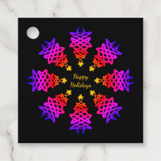 Kleurrijk | CHRISTMAS TREE | feestdag Bedankjes Labels (Voorkant)