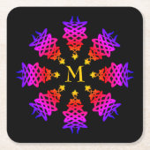 Kleurrijk | CHRISTMAS TREE | Monogram Kartonnen Onderzetters (Voorkant)