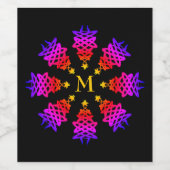 Kleurrijk | CHRISTMAS TREE | Monogram Wijn Etiket (Enkel label)