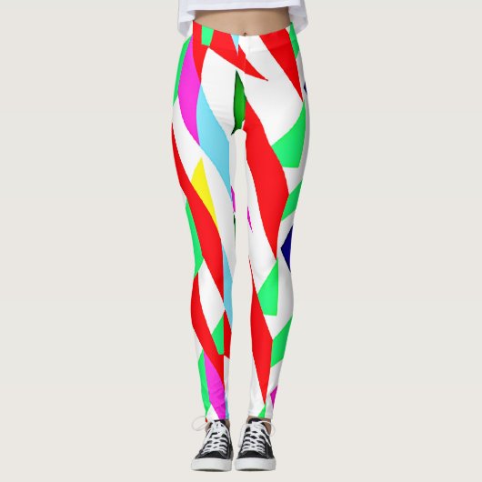 Kleurrijk Chromatisch Patroon Leggings (Voorkant)