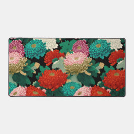 Kleurrijk Chrysanthemum Patroon Vintage Bloemen Bureaumat