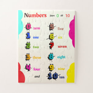 Kleurrijk cijfer leerpuzzel 0–10 voor kinderen legpuzzel