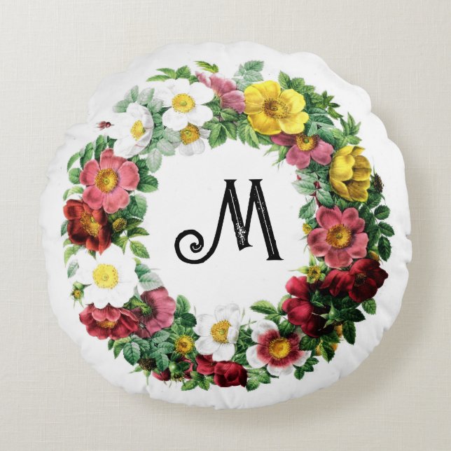 kleurrijk circuit van  rozen rond kussen (Voorkant)