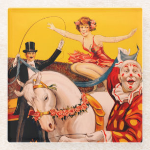 kleurrijk Circus Performer Poster Glazen Onderzetter
