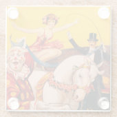 kleurrijk Circus Performer Poster Glazen Onderzetter (Achterkant)