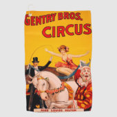 kleurrijk Circus Performer Poster Golfhanddoek (Voorkant)