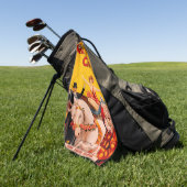 kleurrijk Circus Performer Poster Golfhanddoek (Groen)