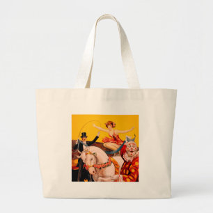  kleurrijk Circus Performer Poster Grote Tote Bag