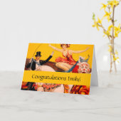 kleurrijk Circus Performer Poster Kaart (Gele Bloem)