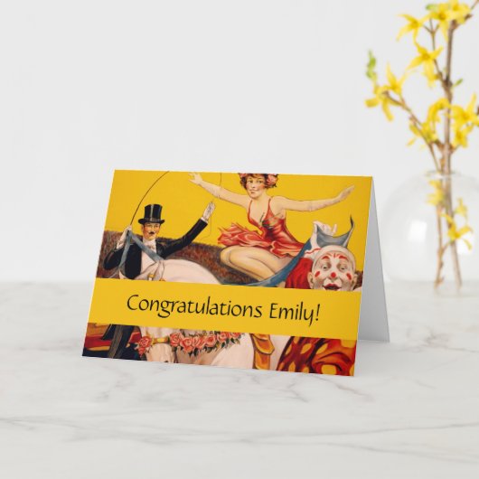  kleurrijk Circus Performer Poster Kaart (Gele Bloem)
