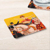 kleurrijk Circus Performer Poster Kartonnen Onderzetters (Schuin)