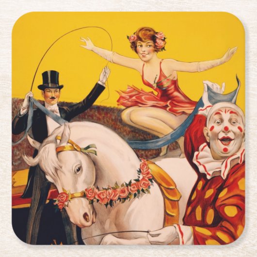 kleurrijk Circus Performer Poster Kartonnen Onderzetters (Voorkant)