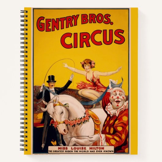 kleurrijk Circus Performer Poster Notitieboek (Voorkant)