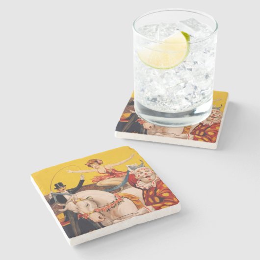  kleurrijk Circus Performer Poster Stenen Onderzetter (Zijkant)