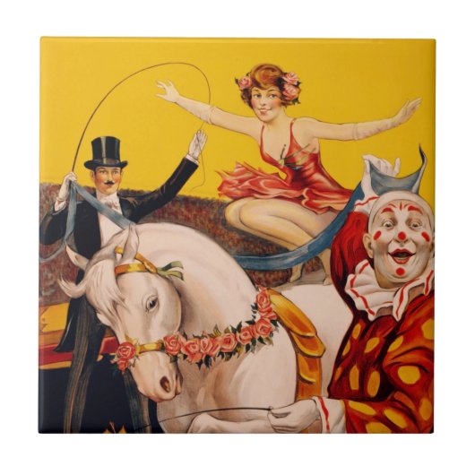 kleurrijk Circus Performer Poster Tegeltje (Voorkant)