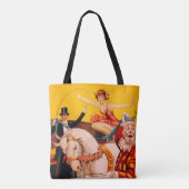  kleurrijk Circus Performer Poster Tote Bag (Achterkant)