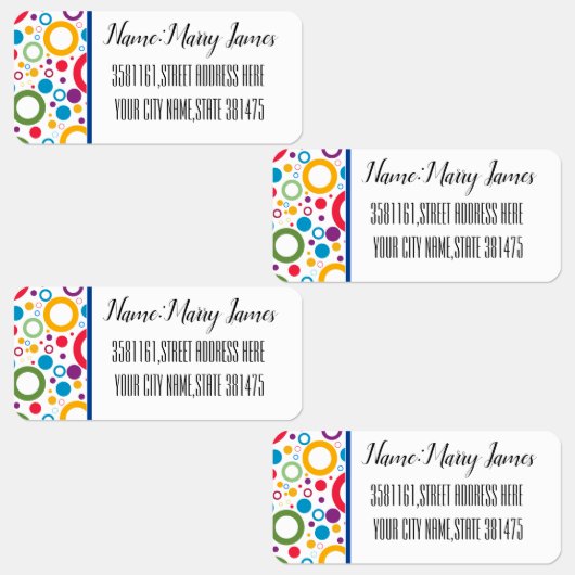 Kleurrijk Cirkelpatroon Moderne Naam Labels (Groep)