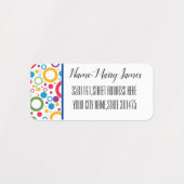 Kleurrijk Cirkelpatroon Moderne Naam Labels (Design 1)