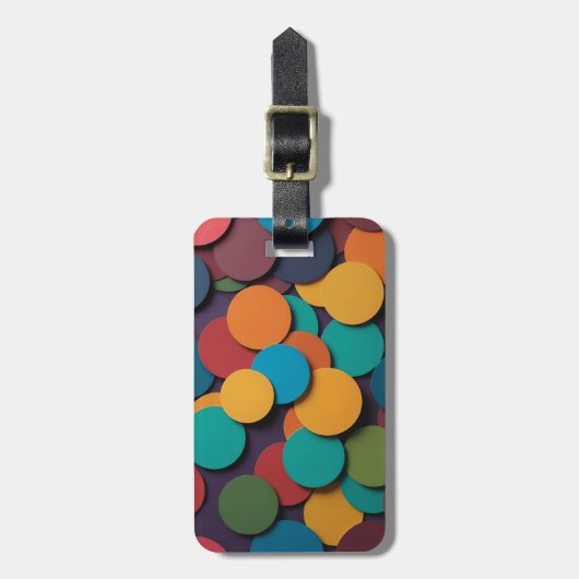 Kleurrijk cirkels ontwerp bagagelabel (Voorkant verticaal)