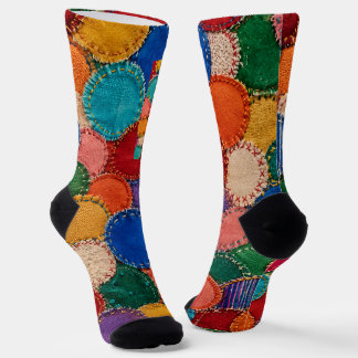 Kleurrijk Cirkelvormig Patchwork Sokontwerp Sokken