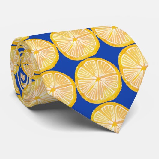 Kleurrijk citrus citroen Fruit patroon Stropdas (Opgerold)