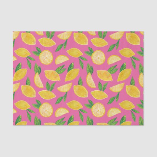 Kleurrijk Citrus Lemon Fruit Tissuepapier (Voorkant)