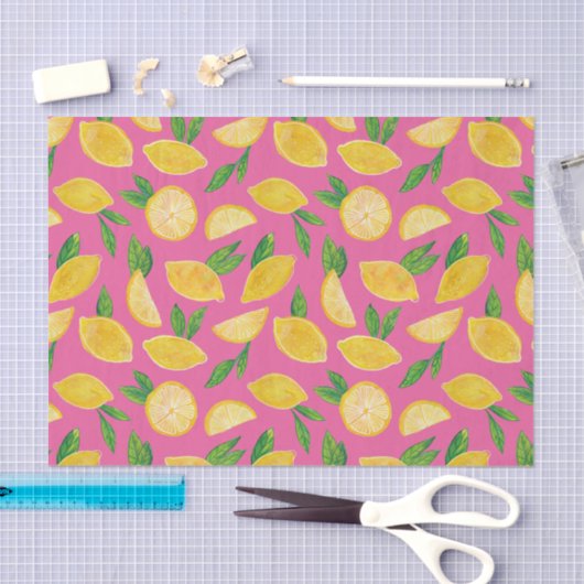 Kleurrijk Citrus Lemon Fruit Tissuepapier (Craft)