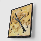 Kleurrijk Clarinet-ontwerp met bijbehorend lijst Vierkante Klok (Hoek)