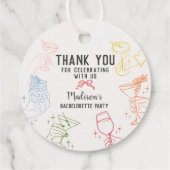 Kleurrijk Cocktail Feest Retro Jonggezellenfeest Bedankjes Labels (Achterkant)