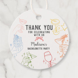 Kleurrijk Cocktail Feest Retro Jonggezellenfeest Bedankjes Labels