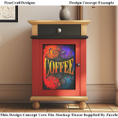 Kleurrijk Coffee Café Bord Design EY3 Découpage Tissuepapier