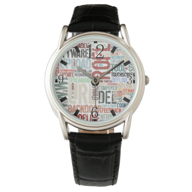 Kleurrijk computerwoordenboek horloge (Voorkant)