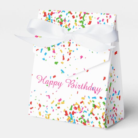 Kleurrijk confetti bedankdoosjes (Voorkant Zijde)