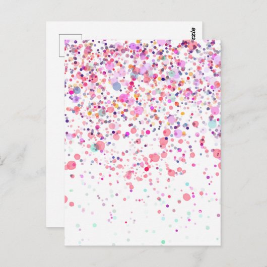 Kleurrijk Confetti Blank Eigen Gelegenheid Briefkaart (Voorkant / Achterkant)