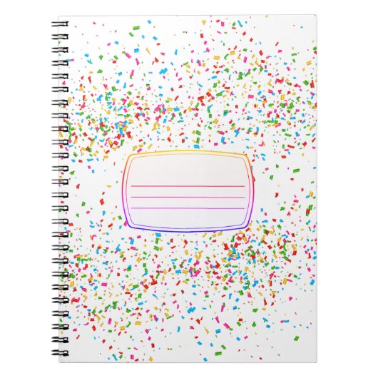 Kleurrijk confetti compositie notitieboek (Voorkant)