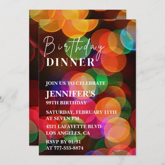 Kleurrijk Confetti diner 99ste verjaardag Kaart (Voorkant / Achterkant)