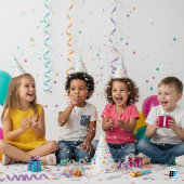 Kleurrijk Confetti Feest Feesthoedjes