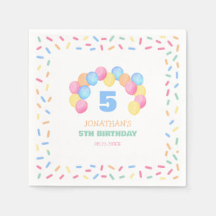 Kleurrijk Confetti Frame Ballon Boog Verjaardag Servet