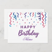 Kleurrijk Confetti Gelukkig Verjaardag Briefkaart (Voorkant / Achterkant)