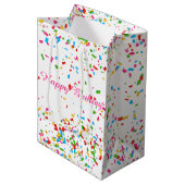 Kleurrijk confetti medium cadeauzakje (Voorkant Gekanteld)