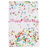 Kleurrijk confetti medium cadeauzakje (Voorkant)