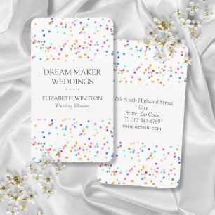 Kleurrijk Confetti Modern Elegant Huwelijk Visitekaartje