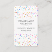 Kleurrijk Confetti Modern Elegante Trouw Visitekaartje (Voorkant)