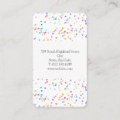 Kleurrijk Confetti Modern Elegante Trouw Visitekaartje (Achterkant)
