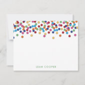 Kleurrijk Confetti Notitiekaartje (Voorkant)