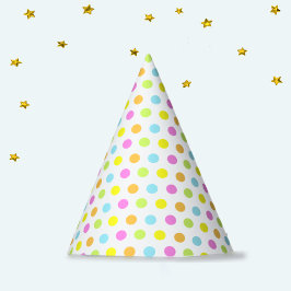 Kleurrijk confetti op wit feesthoedjes