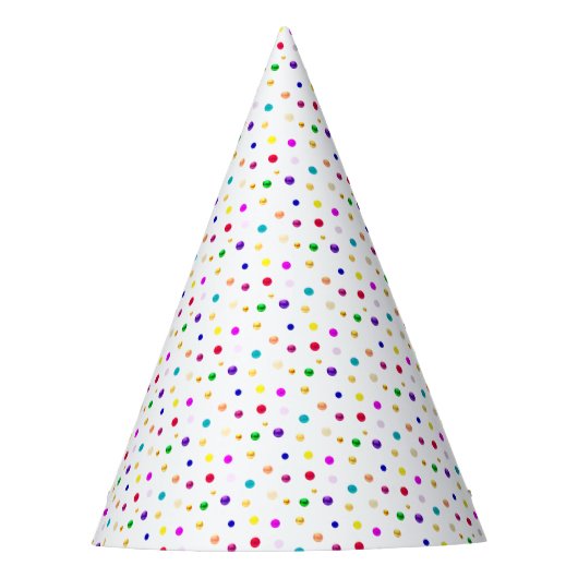 Kleurrijk confetti op wit feesthoedjes (Voorkant)