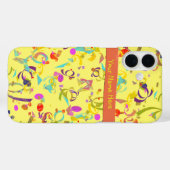 Kleurrijk confetti over geel Case-Mate iPhone case (Achterkant (horizontaal))