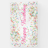 Kleurrijk confetti spandoek (Verticaal)